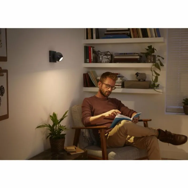 Luminaires Philips Plafonnier Philips Hue Buckram LED Noir, 1 lumière