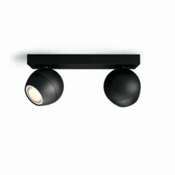 Luminaires Philips Plafonnier Philips Hue Buckram LED Noir, 2 lumières, Télécommandes