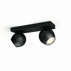 Luminaires Philips Plafonnier Philips Hue Buckram LED Noir, 2 lumières, Télécommandes