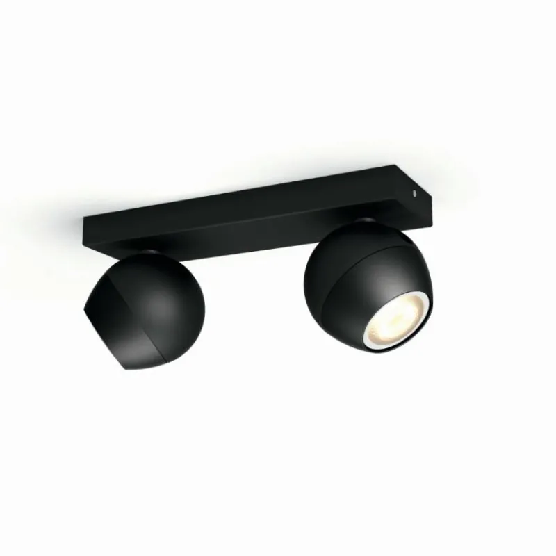 Luminaires Philips Plafonnier Philips Hue Buckram LED Noir, 2 lumières, Télécommandes