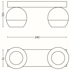 Luminaires Philips Plafonnier Philips Hue Buckram LED Noir, 2 lumières, Télécommandes