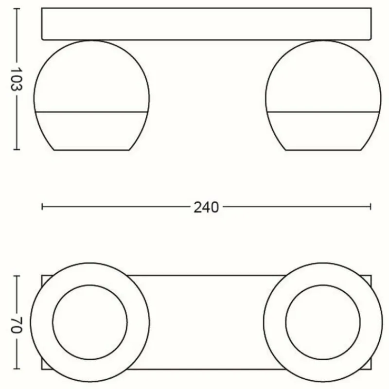Luminaires Philips Plafonnier Philips Hue Buckram LED Noir, 2 lumières, Télécommandes
