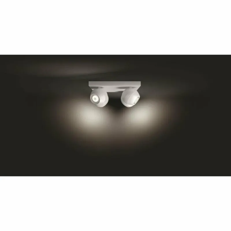 Luminaires Philips Plafonnier Philips Hue Buckram LED Blanc, 4 lumières, Télécommandes
