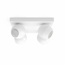 Luminaires Philips Plafonnier Philips Hue Buckram LED Blanc, 4 lumières, Télécommandes