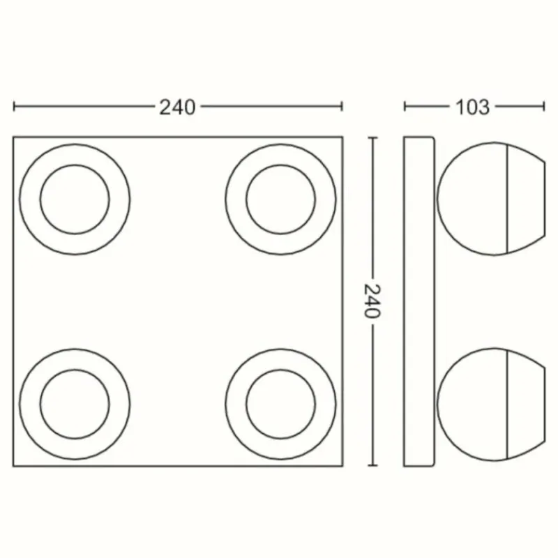 Luminaires Philips Plafonnier Philips Hue Buckram LED Blanc, 4 lumières, Télécommandes