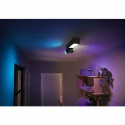 Luminaires Philips Plafonnier Philips HUE Centris LED Noir, 3 lumières, Changeur de couleurs