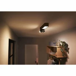 Luminaires Philips Plafonnier Philips HUE Centris LED Noir, 3 lumières, Changeur de couleurs