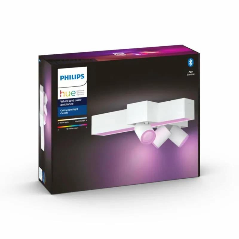 Luminaires Philips Plafonnier Philips HUE Centris LED Blanc, 3 lumières, Changeur de couleurs