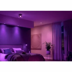 Luminaires Philips Plafonnier Philips Hue Fugato LED Noir, 1 lumière, Changeur de couleurs