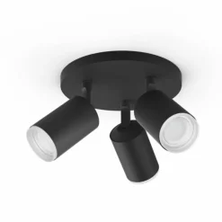 Luminaires Philips Plafonnier Philips Hue Fugato LED Noir, 3 lumières, Changeur de couleurs