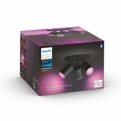 Luminaires Philips Plafonnier Philips Hue Fugato LED Noir, 3 lumières, Changeur de couleurs