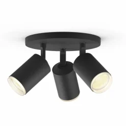 Luminaires Philips Plafonnier Philips Hue Fugato LED Noir, 3 lumières, Changeur de couleurs