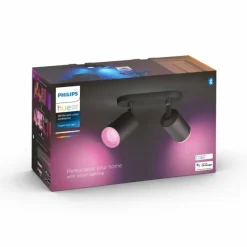 Luminaires Philips Plafonnier Philips Hue Fugato LED Noir, 2 lumières, Changeur de couleurs