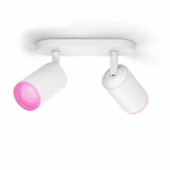 Luminaires Philips Plafonnier Philips Hue Fugato LED Blanc, 2 lumières, Changeur de couleurs
