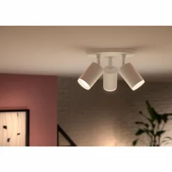 Luminaires Philips Plafonnier Philips Hue Fugato LED Blanc, 3 lumières, Changeur de couleurs