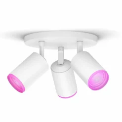 Luminaires Philips Plafonnier Philips Hue Fugato LED Blanc, 3 lumières, Changeur de couleurs