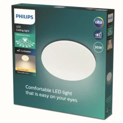 Luminaires Philips Plafonnier Philips Moire LED Blanc, 1 lumière* Éclairage Led