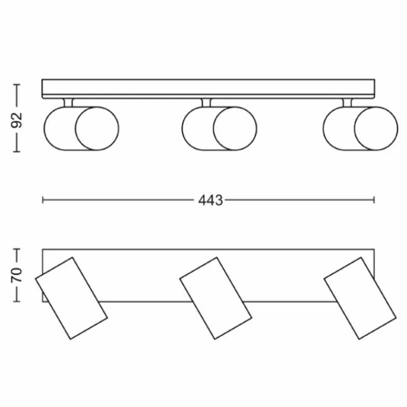 Luminaires Philips Plafonnier Philips myLiving Kosipo Blanc, 3 lumières* Spots Et Projecteurs