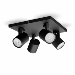Luminaires Philips Plafonnier Philips myLiving Runner Noir, 4 lumières* Spots Et Projecteurs