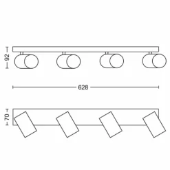 Luminaires Philips Plafonnier Philips myLiving Kosipo Blanc, 4 lumières* Spots Et Projecteurs