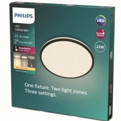Luminaires Philips Plafonnier Philips Ozziet LED Noir, Blanc, 1 lumière* Éclairage Led