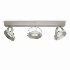 Luminaires Philips Plafonnier Philips Spur LED Acier inoxydable, 3 lumières* Éclairage Led