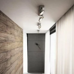 Luminaires Philips Plafonnier Philips Spur LED Acier inoxydable, 3 lumières* Éclairage Led