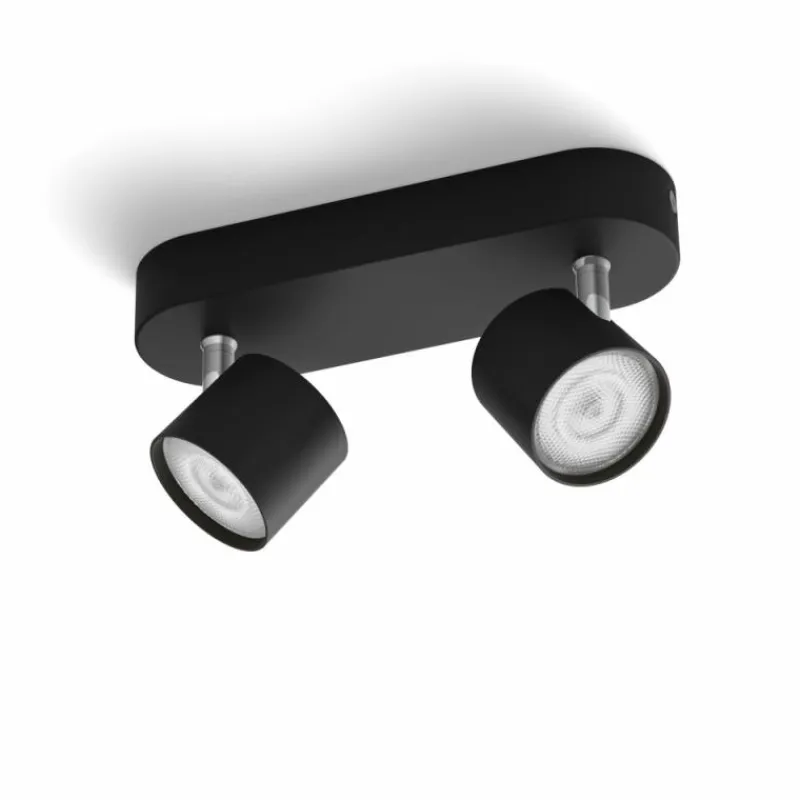 Luminaires Philips Plafonnier Philips Star LED Noir, 2 lumières* Éclairage Led