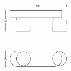 Luminaires Philips Plafonnier Philips Star LED Noir, 2 lumières* Éclairage Led