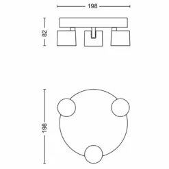 Luminaires Philips Plafonnier Philips Star LED Noir, 3 lumières* Spots Et Projecteurs