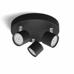 Luminaires Philips Plafonnier Philips Star LED Noir, 3 lumières* Spots Et Projecteurs