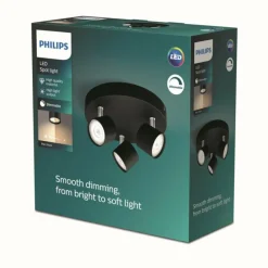 Luminaires Philips Plafonnier Philips Star LED Noir, 3 lumières* Spots Et Projecteurs