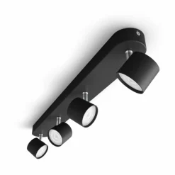 Luminaires Philips Plafonnier Philips Star LED Noir, 4 lumières* Éclairage Led