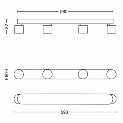 Luminaires Philips Plafonnier Philips Star LED Noir, 4 lumières* Éclairage Led