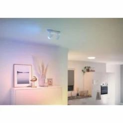 Luminaires Philips Plafonnier Philips WiZ IMAGEO LED Blanc, 2 lumières, Changeur de couleurs
