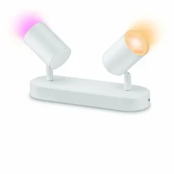 Luminaires Philips Plafonnier Philips WiZ IMAGEO LED Blanc, 2 lumières, Changeur de couleurs