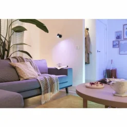 Luminaires Philips Plafonnier Philips WiZ IMAGEO LED Noir, 1 lumière, Changeur de couleurs