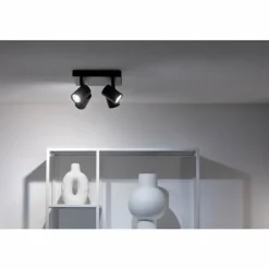 Luminaires Philips Plafonnier Philips WiZ IMAGEO LED Noir, 4 lumières, Changeur de couleurs