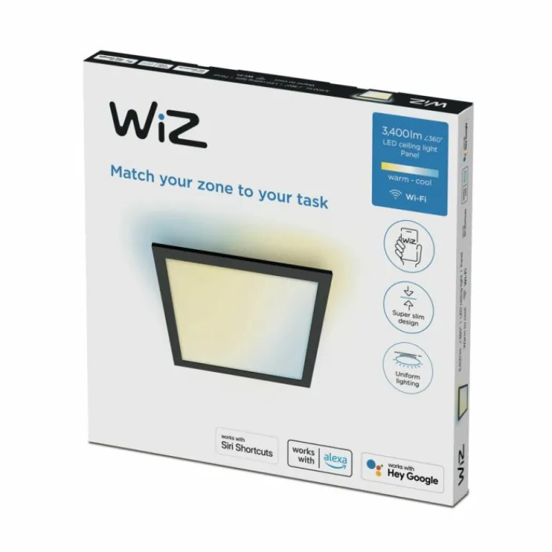 Luminaires Philips Plafonnier Philips WiZ LED Noir, 1 lumière