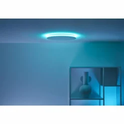 Luminaires Philips Plafonnier Philips WiZ Rune LED Blanc, 1 lumière, Changeur de couleurs