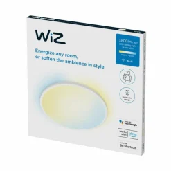 Luminaires Philips Plafonnier Philips WiZ SuperSlim LED Blanc, 1 lumière, Changeur de couleurs