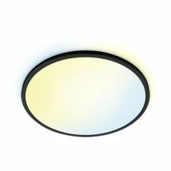 Luminaires Philips Plafonnier Philips WiZ SuperSlim LED Noir, 1 lumière