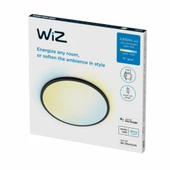 Luminaires Philips Plafonnier Philips WiZ SuperSlim LED Noir, 1 lumière