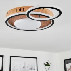 Luminaires Scandinaves-hofstein Plafonnier Phnhealu LED Brun, Couleur bois, 1 lumière