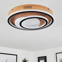 Luminaires Scandinaves-hofstein Plafonnier Phnhealu LED Brun, Couleur bois, 1 lumière