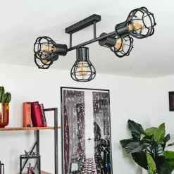 Lampes Industrielles-hofstein Plafonnier Pila Noir, 5 lumières