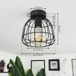 Lampes Industrielles-hofstein Plafonnier Piment Noir, 1 lumière