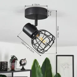 Lampes Industrielles-hofstein Plafonnier Piment Noir, 1 lumière