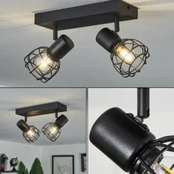 Lampes Industrielles-hofstein Plafonnier Piment Noir, 2 lumières