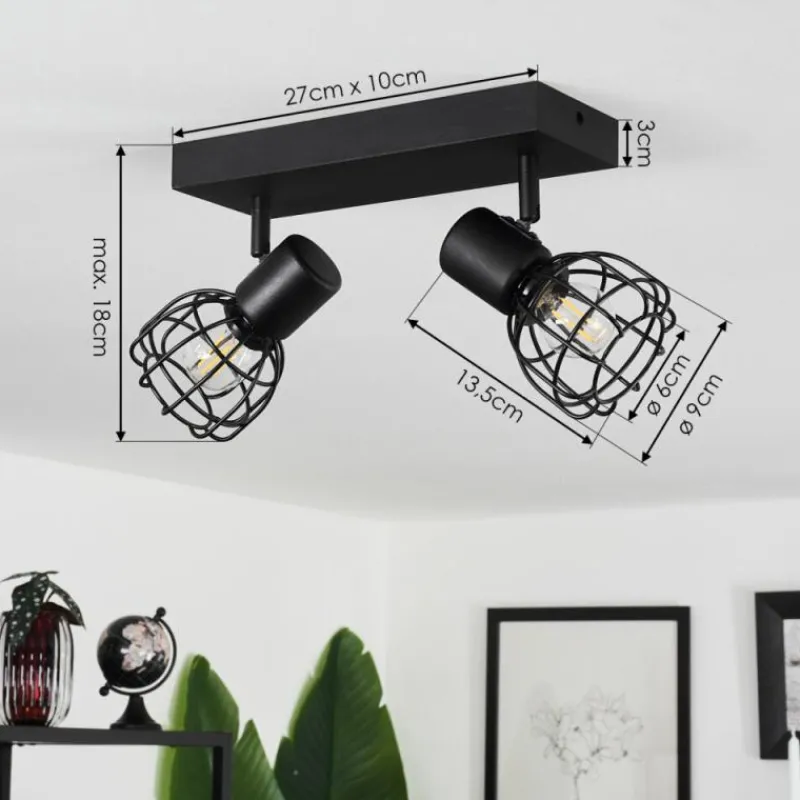 Lampes Industrielles-hofstein Plafonnier Piment Noir, 2 lumières